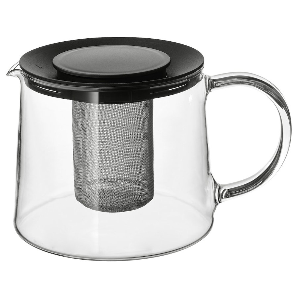 IKEA RIKLIG Glass Teapot with Infuser, 1.6 qt, Heat-Resistant for Loose Leaf Tea